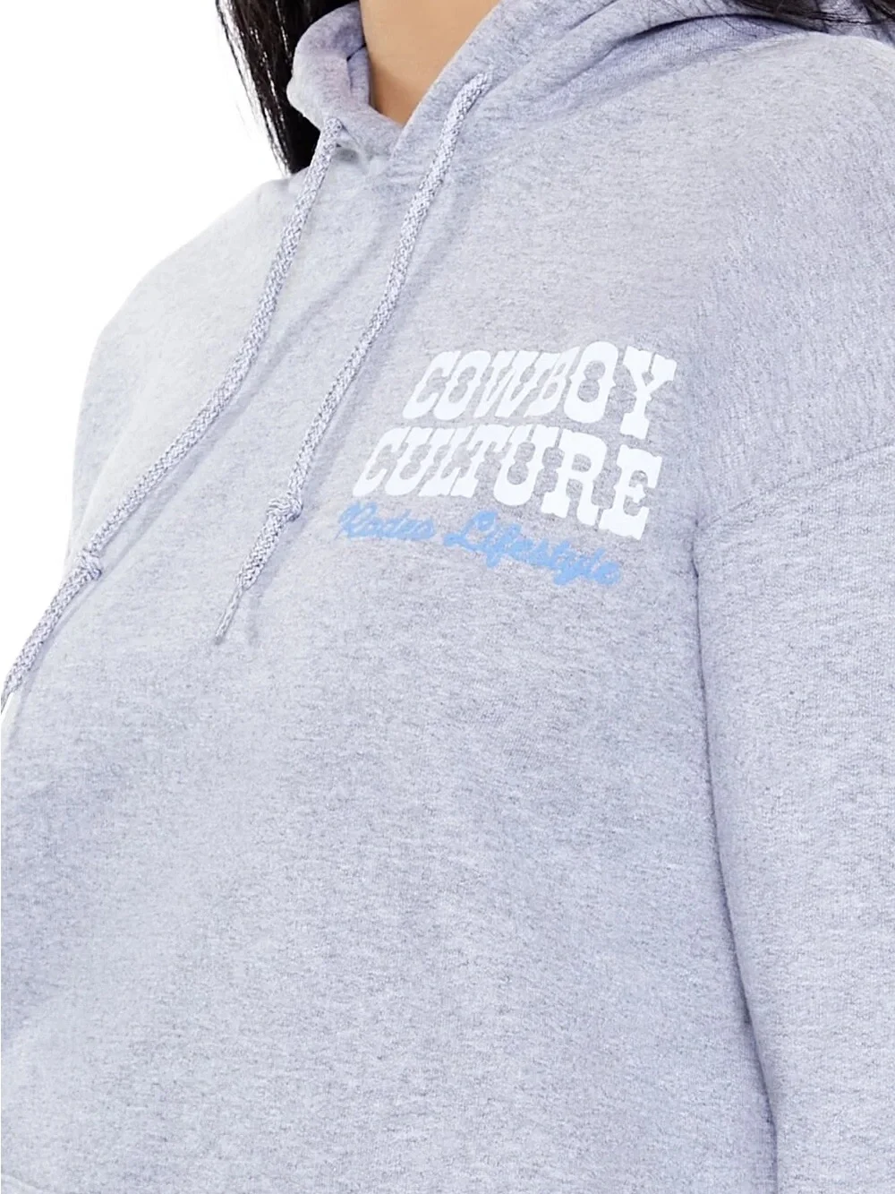 Forever 21 Light Gray 'Cowboy Culture' Pullover Hoodie